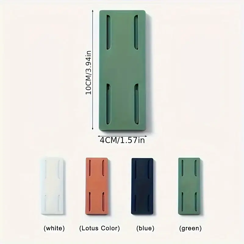 4-Pack Wall-Mounted Power Strip Holders - Space-Saving Durable Plastic Brackets, Damage-Free & Easy Installation, No Trace on Walls - for Home, Office, Kitchen, Bathroom