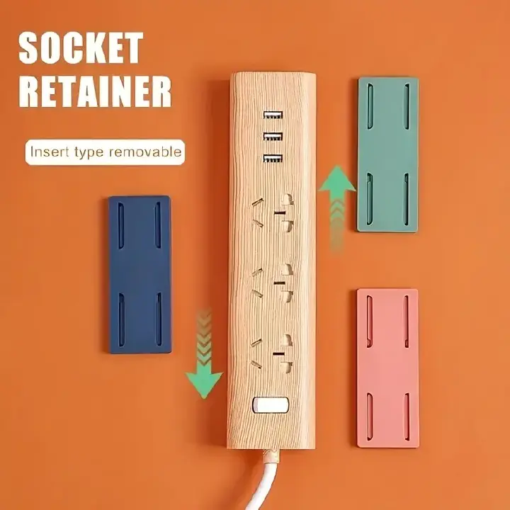 4-Pack Wall-Mounted Power Strip Holders - Space-Saving Durable Plastic Brackets, Damage-Free & Easy Installation, No Trace on Walls - for Home, Office, Kitchen, Bathroom