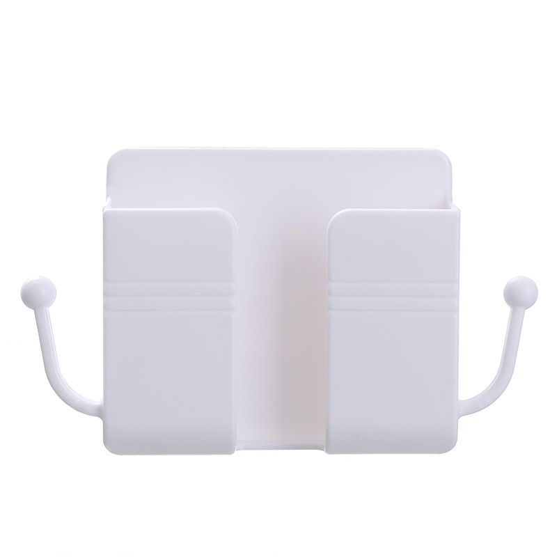 2 pcs Wall-Mounted Punch-Free Phone Organizer & Remote Control Storage Box- Multi-Functional Hook | Space-Saving Holder for Phones, Remotes & Small Devices
