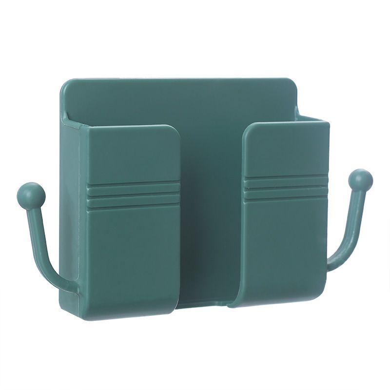 2 pcs Wall-Mounted Punch-Free Phone Organizer & Remote Control Storage Box- Multi-Functional Hook | Space-Saving Holder for Phones, Remotes & Small Devices