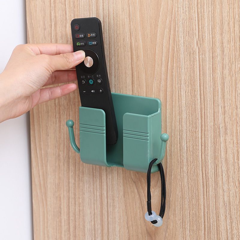 2 pcs Wall-Mounted Punch-Free Phone Organizer & Remote Control Storage Box- Multi-Functional Hook | Space-Saving Holder for Phones, Remotes & Small Devices
