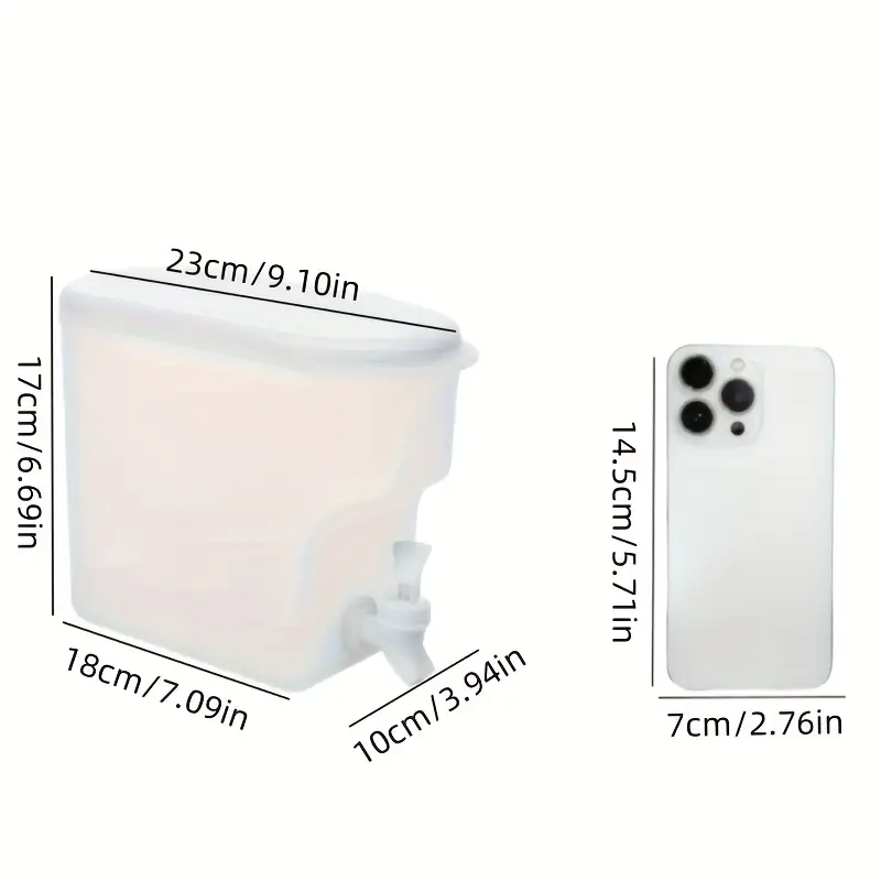Large Capacity Fridge Beverage Dispenser with Faucet | Transparent PP Pitcher for Lemonade/Juice/Tea | Sealable Lid & Leak-Proof Design | Modern Simple Style for Home/Office/Party | Easy Clean