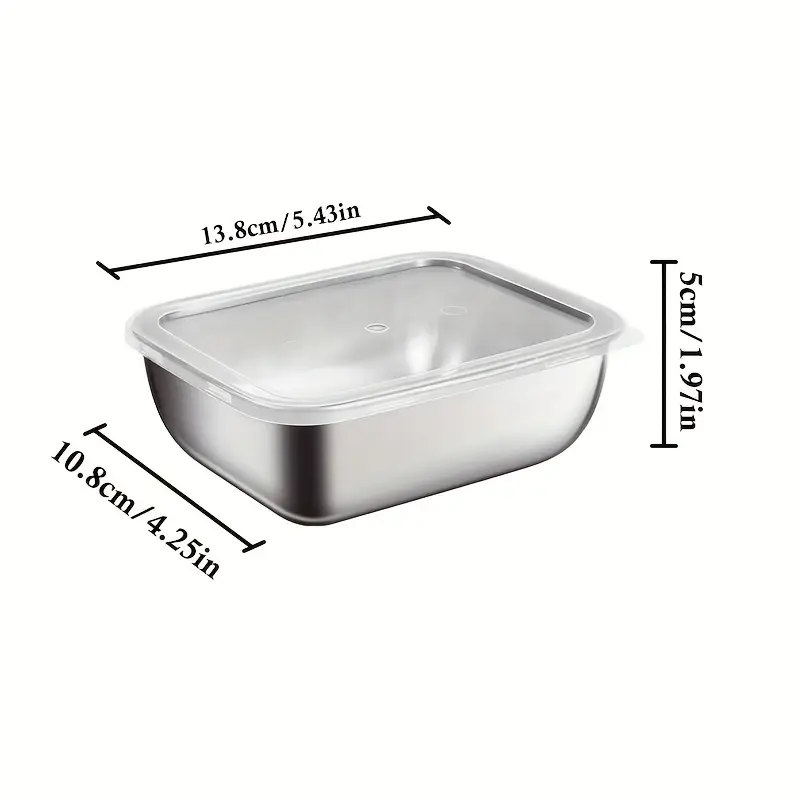 2Pcs Stainless Steel Food Storage Containers | Flip-Top Airtight Lids | Food-Grade & Reusable | Stackable for Fridge/Meal Prep/Picnic | Leak-Proof & Durable Kitchen Organizers