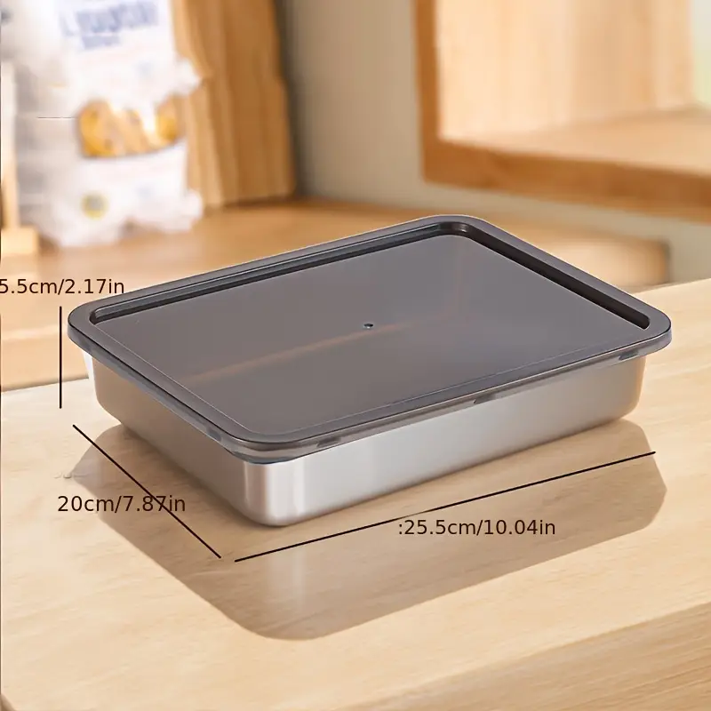 1/2 Pcs Durable 304 Stainless Steel Food Containers | Leak-Proof Flip Lids | BPA-Free & Multi-Oven Safe | Rectangular Stackable Organizers for Fridge/Pantry