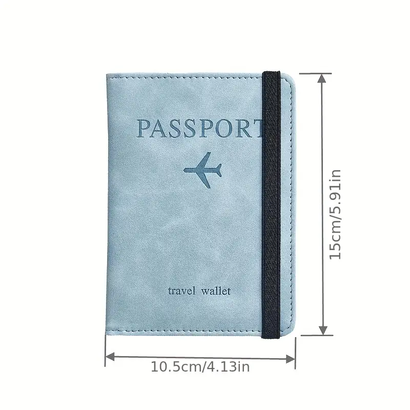 1pcs Slim Leather Passport Wallet - RFID Protection for Cards, Multi-Pocket Organizer with Adorable Design, Travel Essential