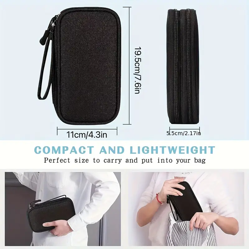 Hot Sale in Kenya! Travel Essential Electronic Organizer Pouch | Double-Layer Portable Cable Bag | Data & Charging Cable Sorting Tool | Anti-Loss Storage for Men Women Vacation[ Delivery in 3-5 Days]