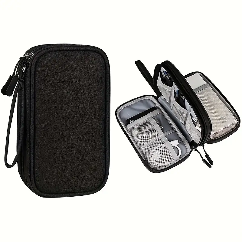 Hot Sale in Kenya! Travel Essential Electronic Organizer Pouch | Double-Layer Portable Cable Bag | Data & Charging Cable Sorting Tool | Anti-Loss Storage for Men Women Vacation[ Delivery in 3-5 Days]