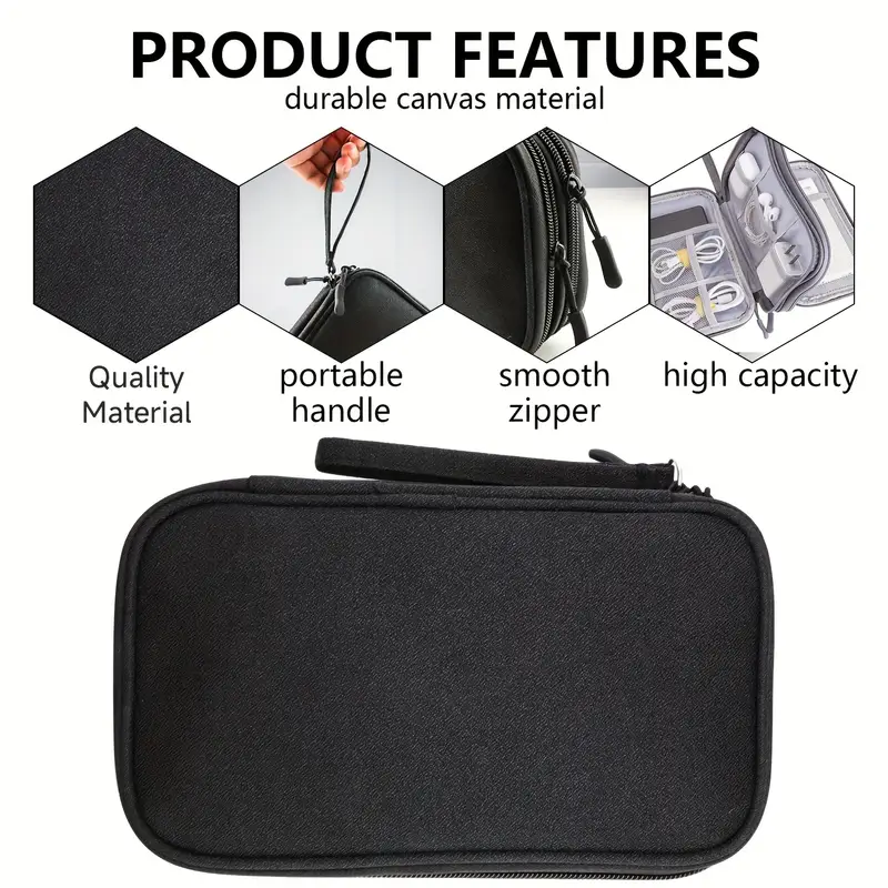 Hot Sale in Kenya! Travel Essential Electronic Organizer Pouch | Double-Layer Portable Cable Bag | Data & Charging Cable Sorting Tool | Anti-Loss Storage for Men Women Vacation[ Delivery in 3-5 Days]