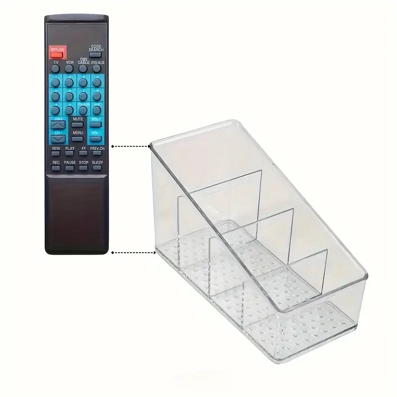 1PCS Transparent Plastic Multi-Functional Organizer | Remote Control Holder + Desk Storage Box | 4-Level Makeup Brush Rack + Pen Holder | Home Office School Universal Desktop Organizer