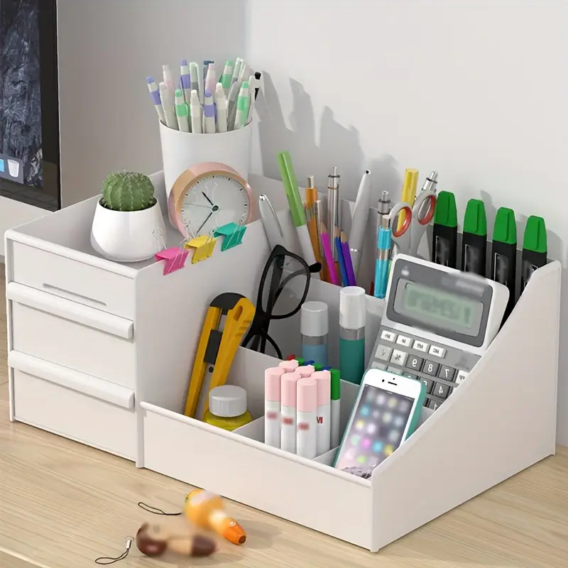 1PC Drawer Christmas Cosmetic Organizer | Vanity Lipstick Brush Holder | Lotion Eyeshadow Nail Polish Jewelry Storage Box | Desktop Bathroom Dorm Multi-Purpose Racks| tudent Dorm Stationery & Cosmetic