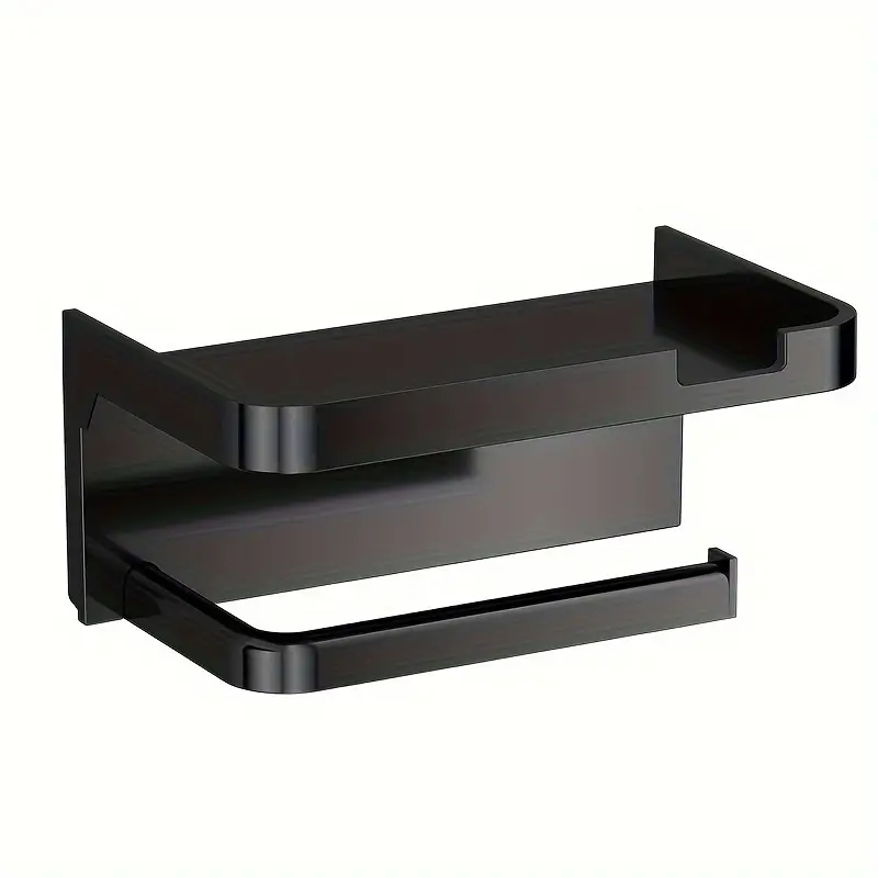 1PCS No-Drill Plastic Toilet Paper Holder | Wall-Mounted Drawer Roll Paper Rack | with Phone Stand Anti-Fall Design