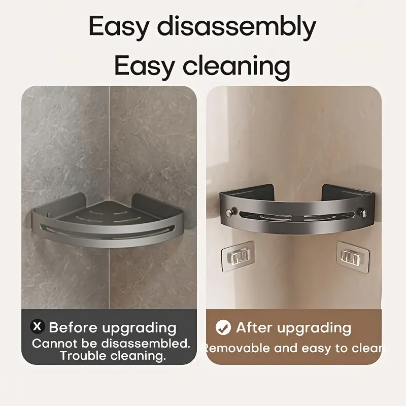 Christmas Flash Sale! 1pcs Plastic Drill-Free Triangle Bathroom Rack - Waterproof Space-Saving, Bathroom Organizer for Toiletries,Delivery in 3-5 Days
