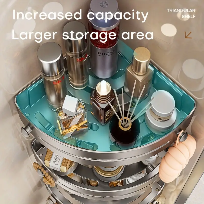 Christmas Flash Sale! 1pcs Plastic Drill-Free Triangle Bathroom Rack - Waterproof Space-Saving, Bathroom Organizer for Toiletries,Delivery in 3-5 Days