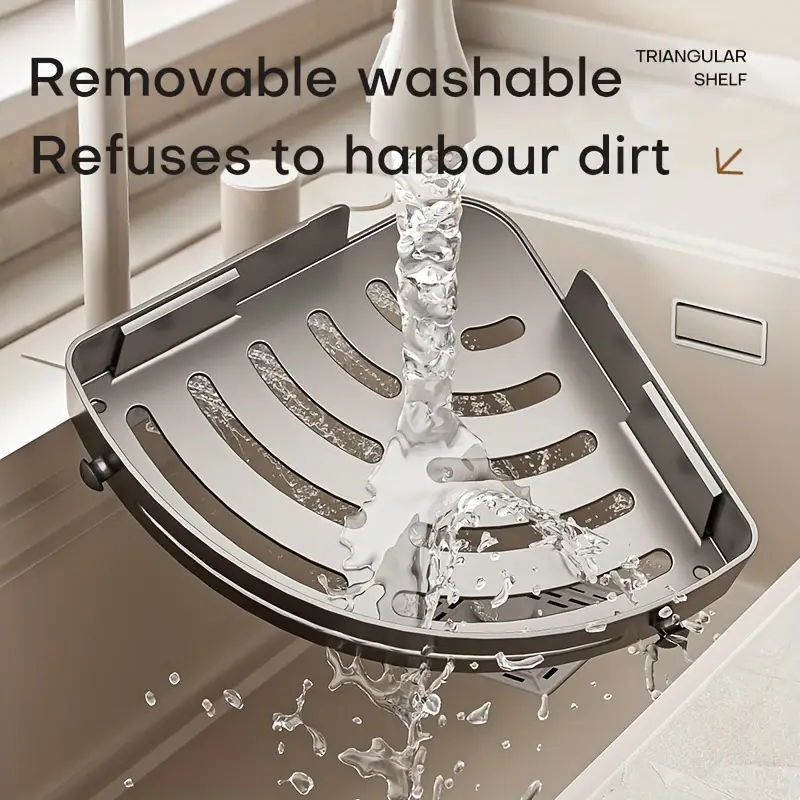 Christmas Flash Sale! 1pcs Plastic Drill-Free Triangle Bathroom Rack - Waterproof Space-Saving, Bathroom Organizer for Toiletries,Delivery in 3-5 Days