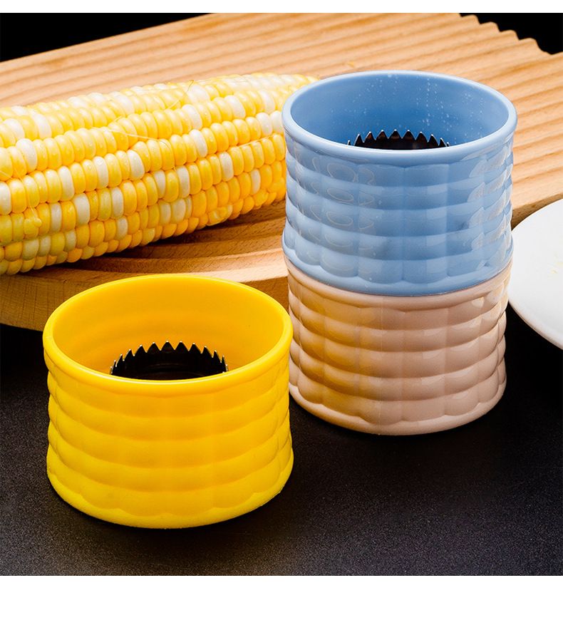 Stainless Steel Corn Stripper & Kernel Remover – Comfortable Grip Yellow Kitchen Gadget, Effortlessly Removes Kernels, Compact & Food-Safe, Perfect for Fresh Corn, Home Cooking, BBQ,&Salad Family