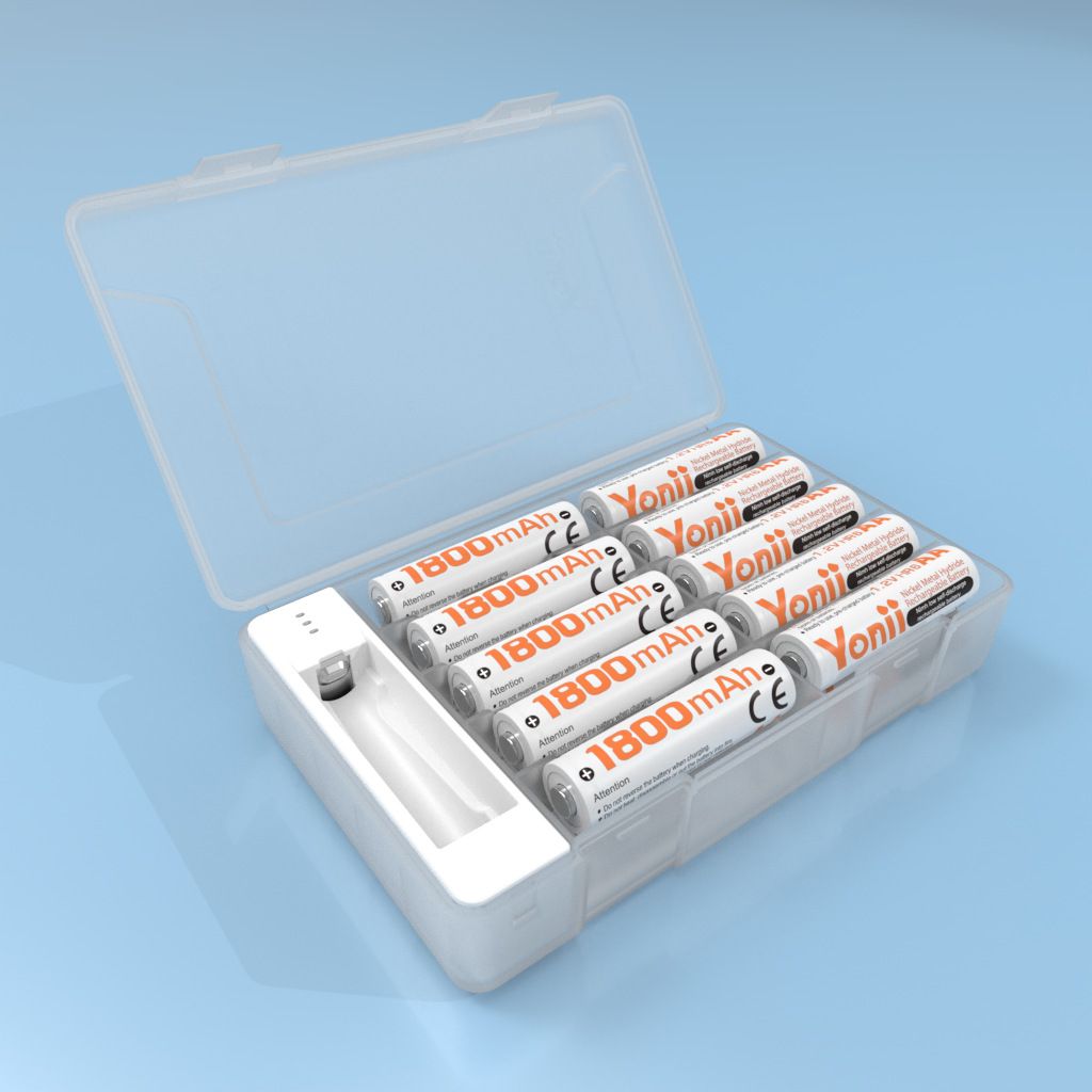 [Black Friday Deal]1pcs Battery Storage Container with Tester - AA/AAA Alkaline Battery Organizer, Detects Remaining Power & Preserves Batteries