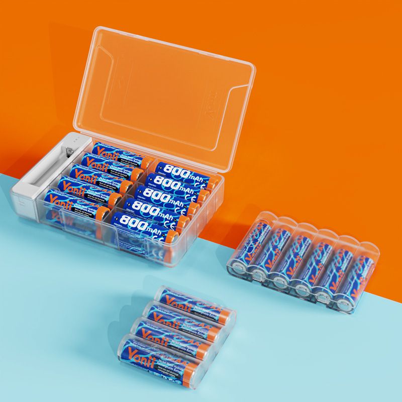 [Black Friday Deal]1pcs Battery Storage Container with Tester - AA/AAA Alkaline Battery Organizer, Detects Remaining Power & Preserves Batteries