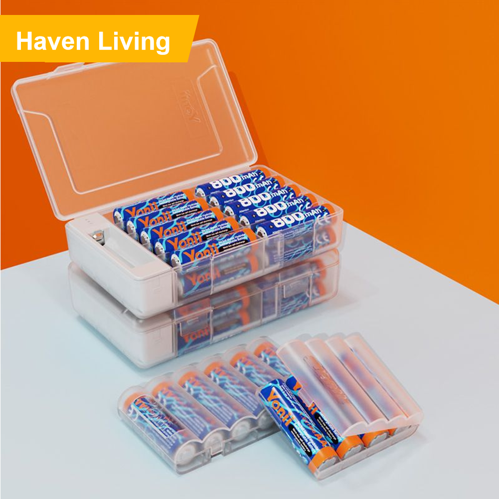 [Black Friday Deal]1pcs Battery Storage Container with Tester - AA/AAA Alkaline Battery Organizer, Detects Remaining Power & Preserves Batteries