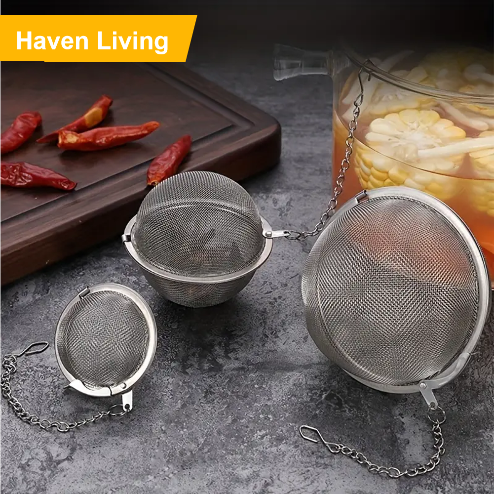 Stainless Steel Spice Ball – Your Stew & Soup Game Changer! No More Messy Bits, Easy Clean, Perfect for Tea, Broths & Marinades – Reusable, Dishwasher Safe, Ideal for Home Kitchen, BBQ & Travel