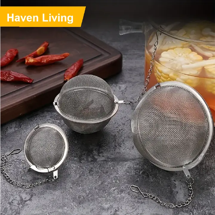 Stainless Steel Spice Ball – Your Stew & Soup Game Changer! No More Messy Bits, Easy Clean, Perfect for Tea, Broths & Marinades – Reusable, Dishwasher Safe, Ideal for Home Kitchen, BBQ & Travel