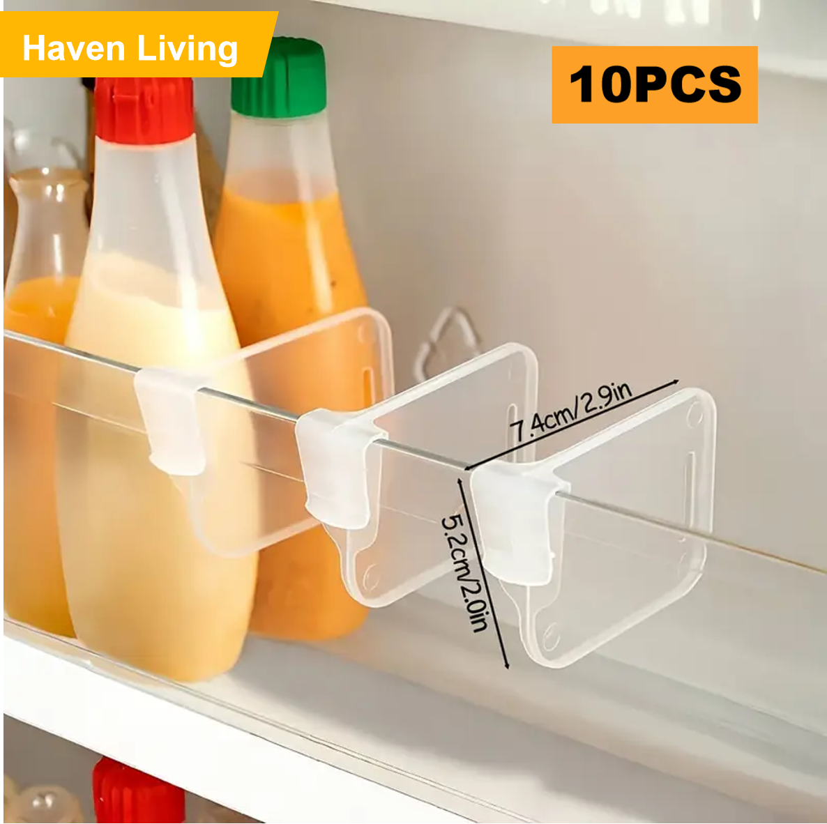 10pcs Refrigerator Side Door Storage Dividers - Multifunctional Fridge Organizer Plates, Thick Transparent Storage Compartments for Fridge Space Management