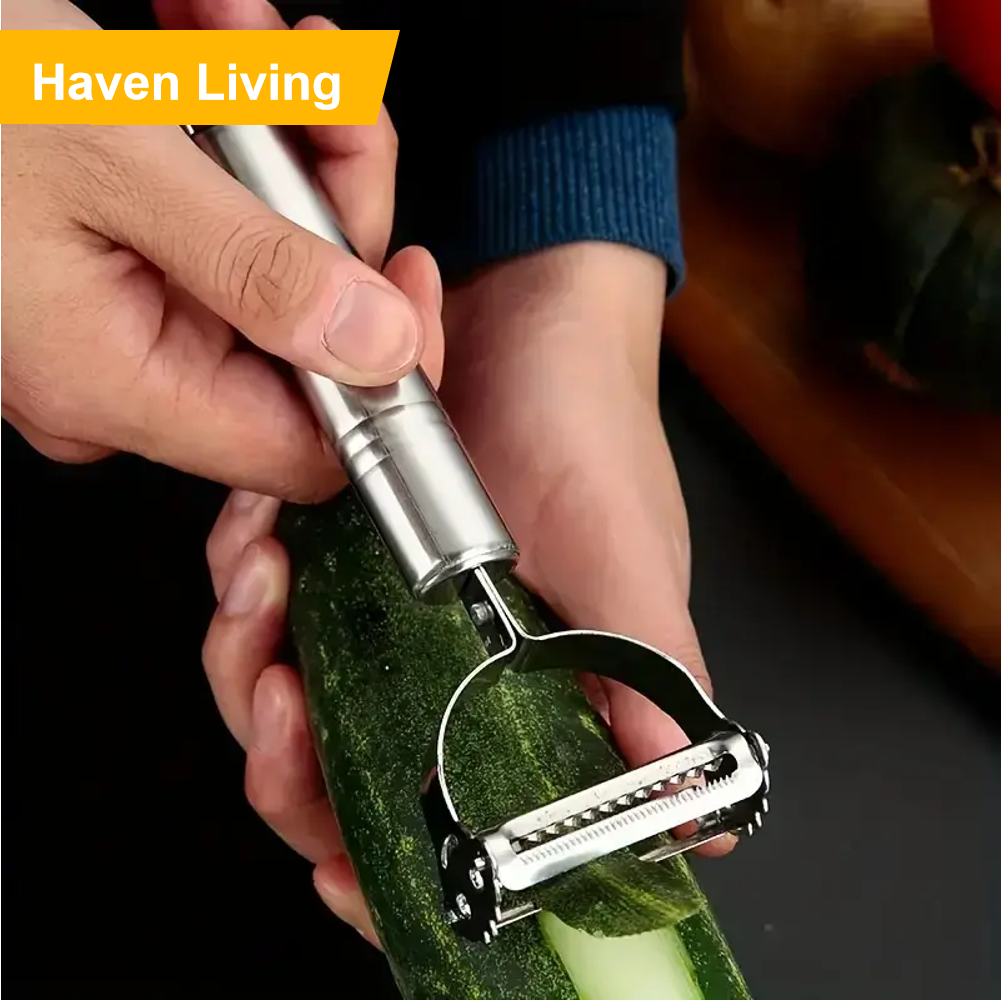 1pcs Stainless Steel 2-in-1 Vegetable Grater & Peeler | All-in-One Kitchen Prep Essential for Potatoes/Fruits – Durable, Stylish Cookware (3-5 Days Delivery)