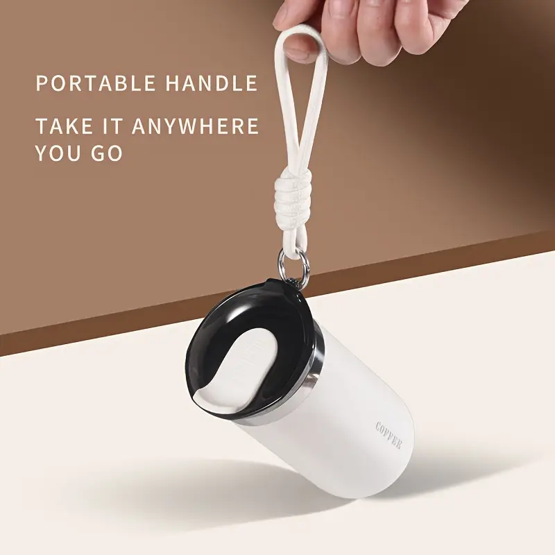 1pcs 500ml Double-Walled Stainless Steel Vacuum Insulated Travel Tumbler - Leakproof Lanyard Coffee Cup for Hot/Cold Drinks, Portable Office/Outdoor Gift