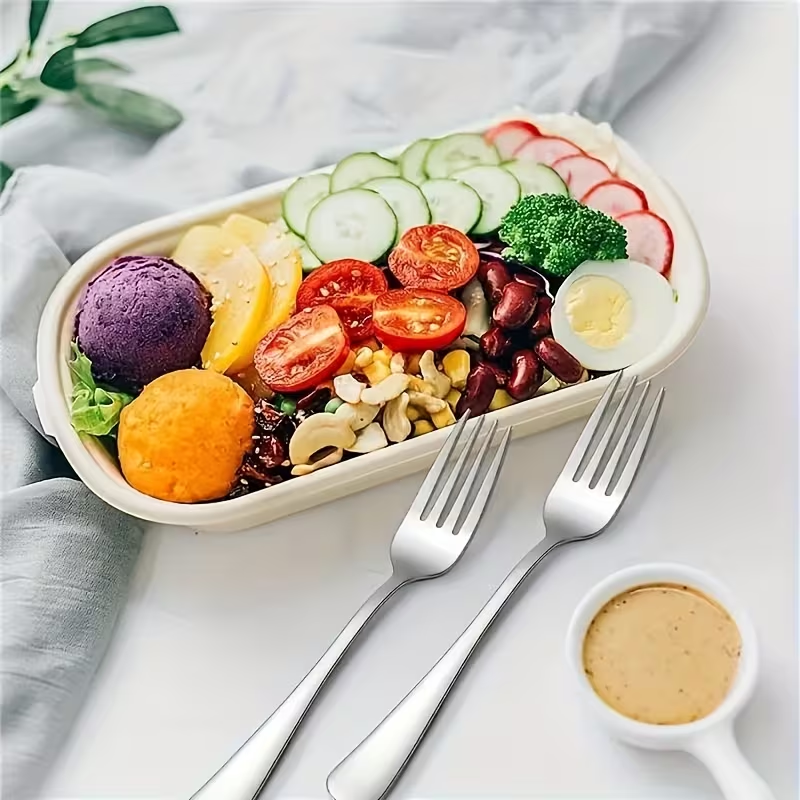 2pcs 304 Stainless Steel Forks and Spoons Set, Food-Grade & Dishwasher Safe, Heavy-Duty Utensils & Easy to Clean for Everyday Kitchen and Restaurant