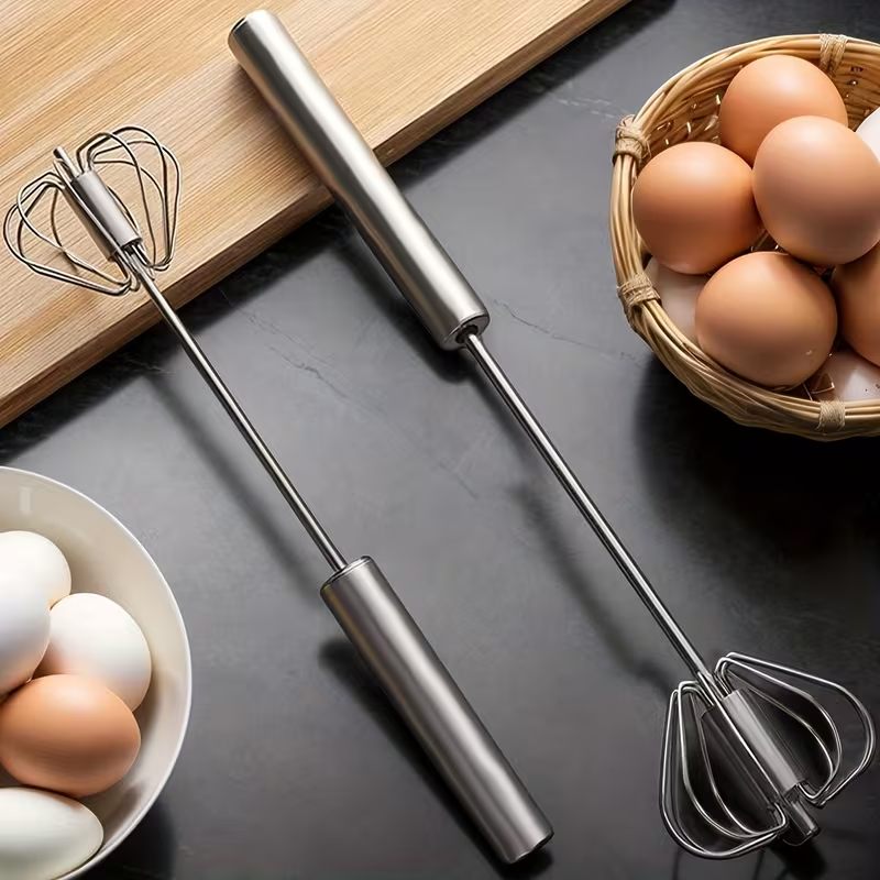Manual Hand Mixer – Powerful Stainless Steel Egg Beater & Whisk, No Batteries Needed, Perfect for Whipping Cream, Eggs & Batter, Ideal for Home Baking, Kitchen & Outdoor Use