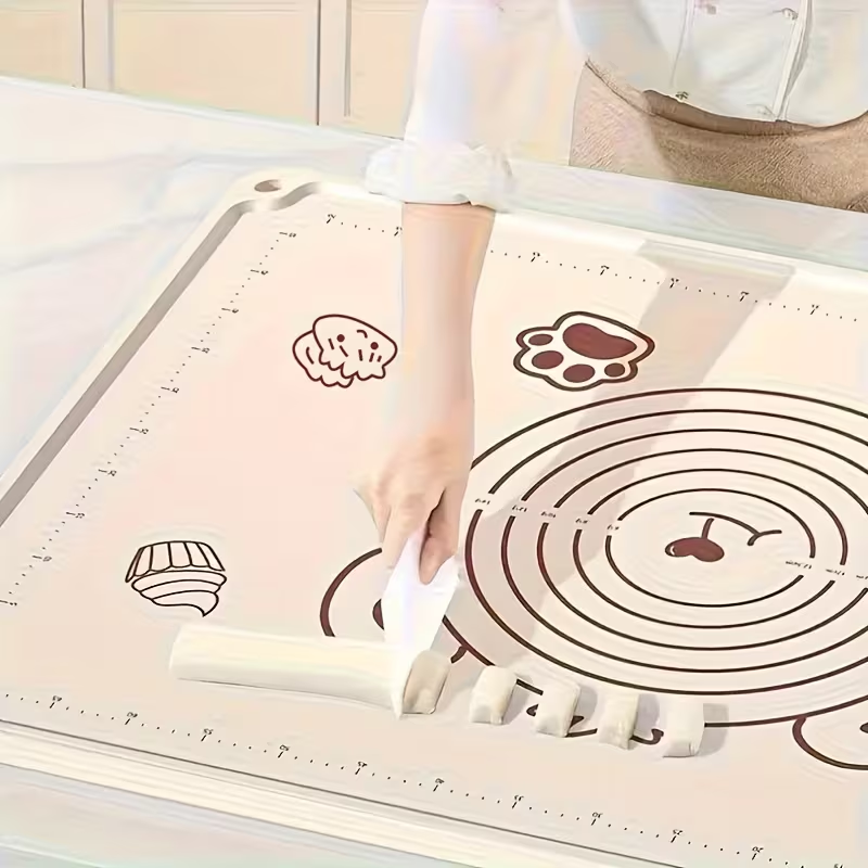 Pro Pizza & Pastry Silicone Mat – Non-Stick, Non-Slip with Measuring Grid, Thick & Durable for Kneading & Rolling, Perfect for Home Baking, Pizza Making & Dough Prep