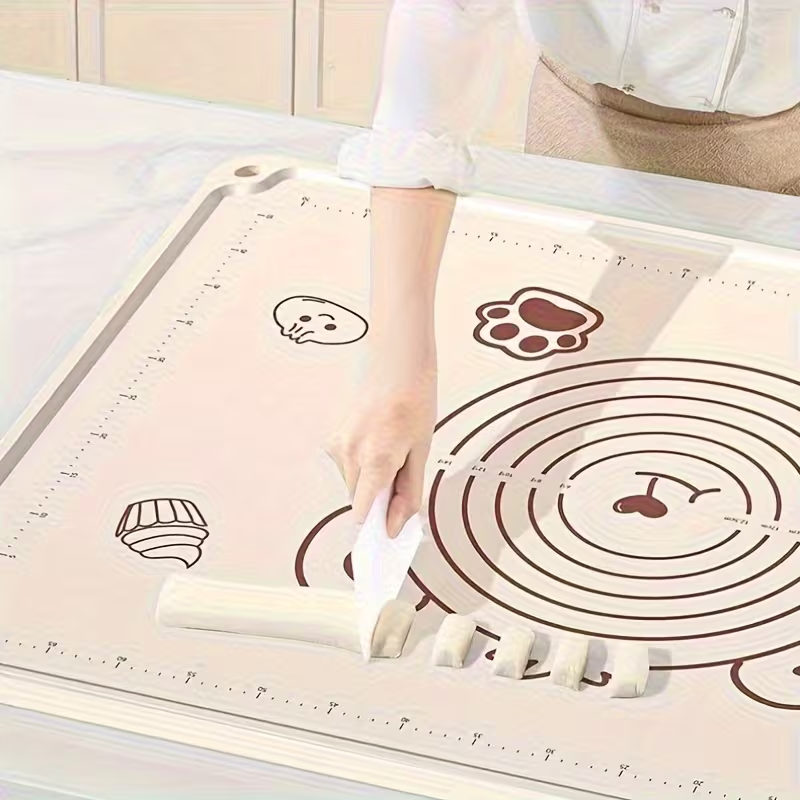 Pro Pizza & Pastry Silicone Mat – Non-Stick, Non-Slip with Measuring Grid, Thick & Durable for Kneading & Rolling, Perfect for Home Baking, Pizza Making & Dough Prep
