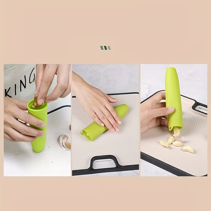Efficient Garlic Peeler – Hand-Roll Silicone Tube for Easy Peeling, No More Picking with Nails, Dishwasher Safe & Reusable, Perfect Kitchen Gadget for Home Cooking, BBQ & Camping