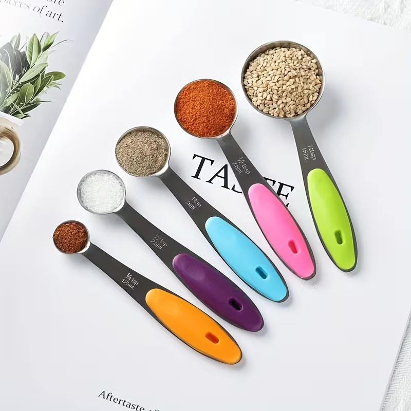10pcs Stainless Steel Measuring Spoon & Cup Set – Easy-Read Marks, Dishwasher Safe, Space-Saving Magnetic Design, Perfect for Baking, Cooking & Daily Kitchen Prep