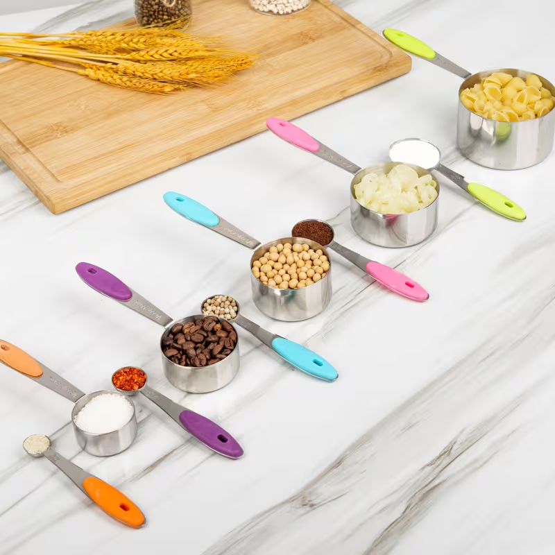 10pcs Stainless Steel Measuring Spoon & Cup Set – Easy-Read Marks, Dishwasher Safe, Space-Saving Magnetic Design, Perfect for Baking, Cooking & Daily Kitchen Prep