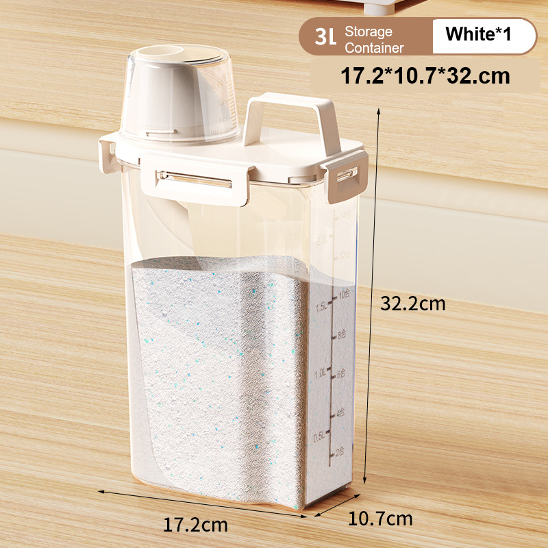 3.0L Airtight Food Container | Flip-Top Lid Locks Out Moisture & Bugs | Keep Your Rice, Flour & Dry Goods Fresh for Longer, Leakproof Pantry Organizer, Fast 3-5 Day Ship