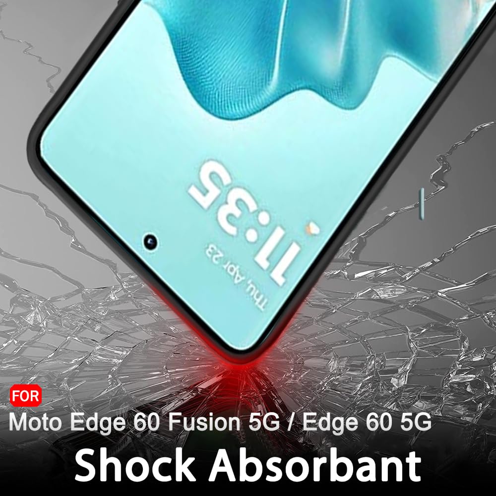 Sleek Back Cover Case for Motorola Moto Edge 60 plus 5G / Edge 60 5G | Slim Fit Protective Design | Ultra Matte Finish | Camera Protection Bump | Soft Back Cover Case (Silicone, Black)