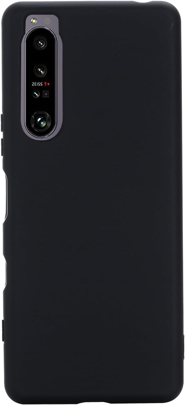 Case for Sony Xperia 1 mark IV, Liquid Silicone Protective Phone Case for Sony Xperia 1mark  IV with Silicone Lanyard, Slim Thin Soft Shockproof Cover for Sony Xperia 1 IV Silicone Case Black