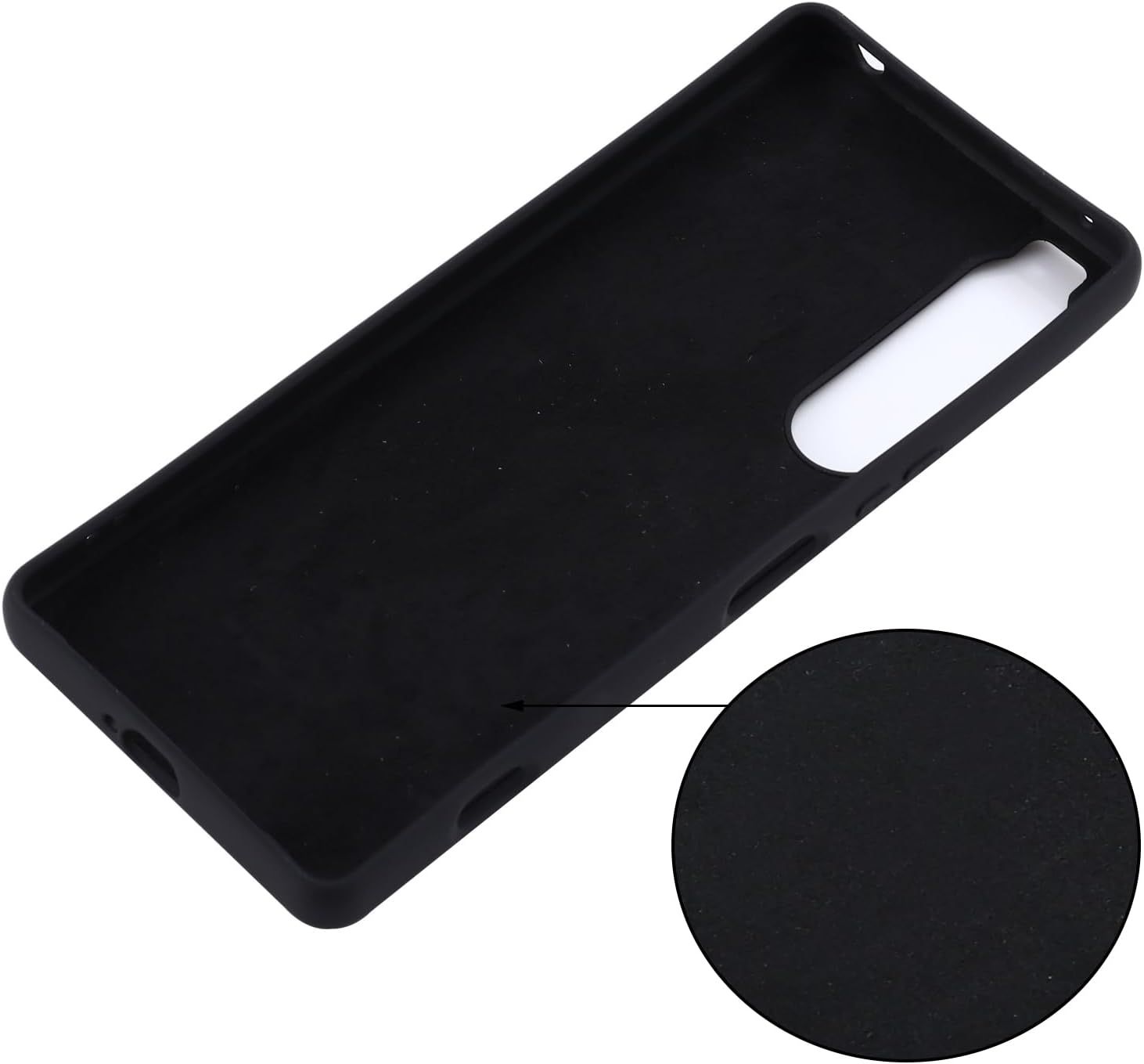 Case for Sony Xperia 1 mark IV, Liquid Silicone Protective Phone Case for Sony Xperia 1mark  IV with Silicone Lanyard, Slim Thin Soft Shockproof Cover for Sony Xperia 1 IV Silicone Case Black