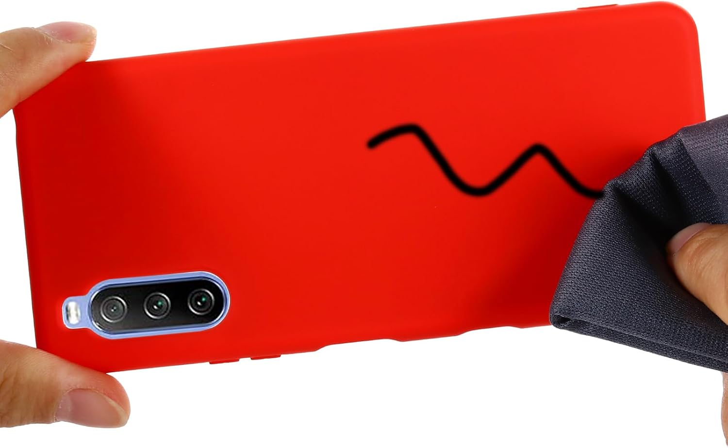 Case for Sony Xperia 10 II, Liquid Silicone Protective Phone Case for Sony Xperia 10 II with Silicone Lanyard, Slim Thin Soft Shockproof Cover for Sony Xperia 10 II Silicone Case Black