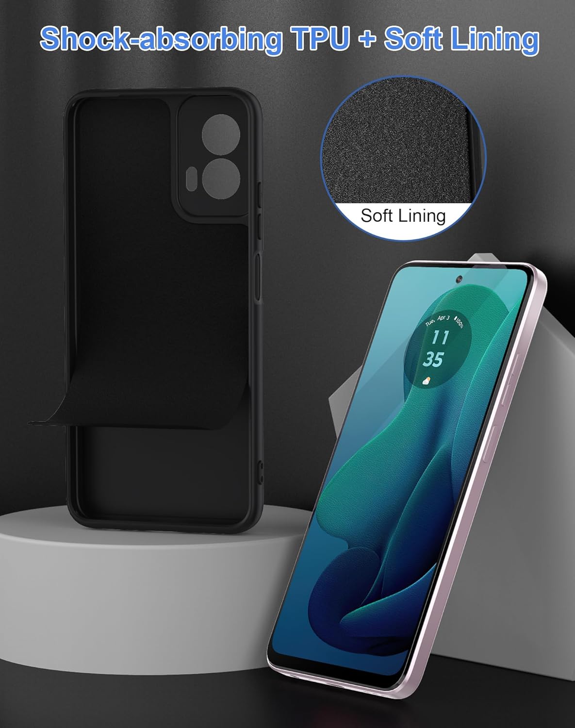 Case for Motorola Moto G 5G 2024 Case, TPU Silicone Phone Case with Camera Protection Soft Interior Slim Fit Flexible Back Cover for Moto G 5G 2024 - Black