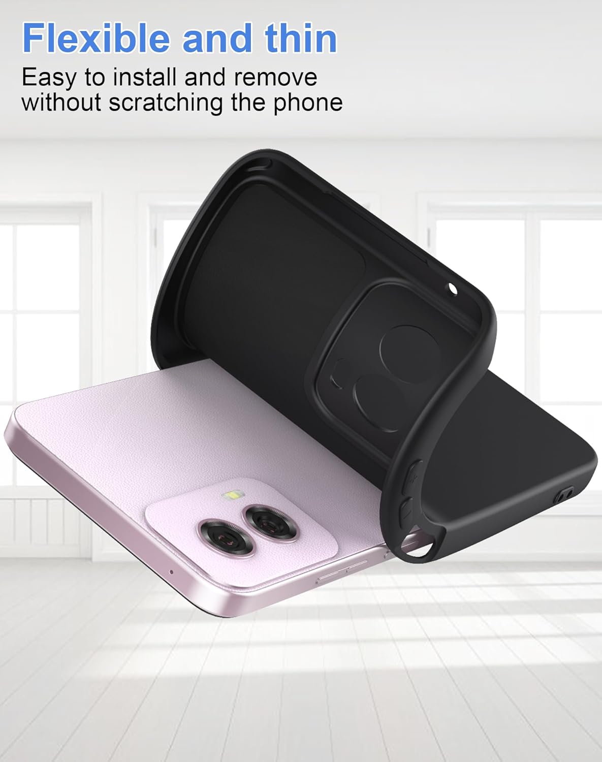 Case for Motorola Moto G 5G 2024 Case, TPU Silicone Phone Case with Camera Protection Soft Interior Slim Fit Flexible Back Cover for Moto G 5G 2024 - Black