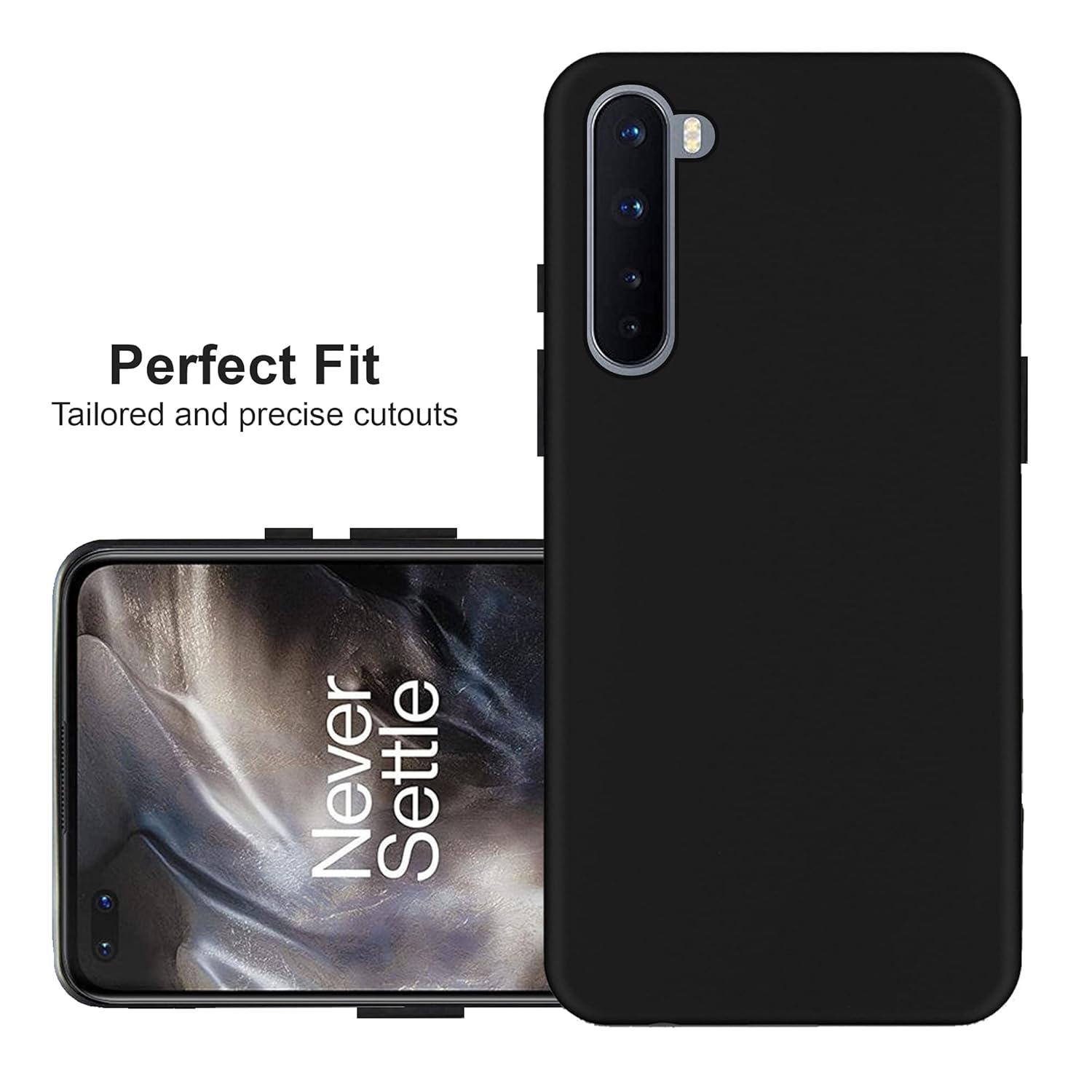 Exclusive Matte Finish Soft Back Case Cover for OnePlus Nord/1+ Nord - Black silicone OnePlus back cover for Nord
