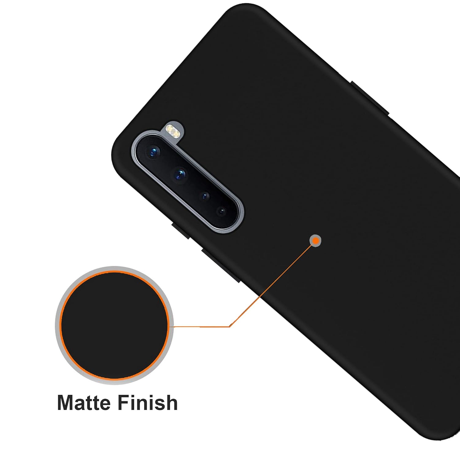 Exclusive Matte Finish Soft Back Case Cover for OnePlus Nord/1+ Nord - Black silicone OnePlus back cover for Nord