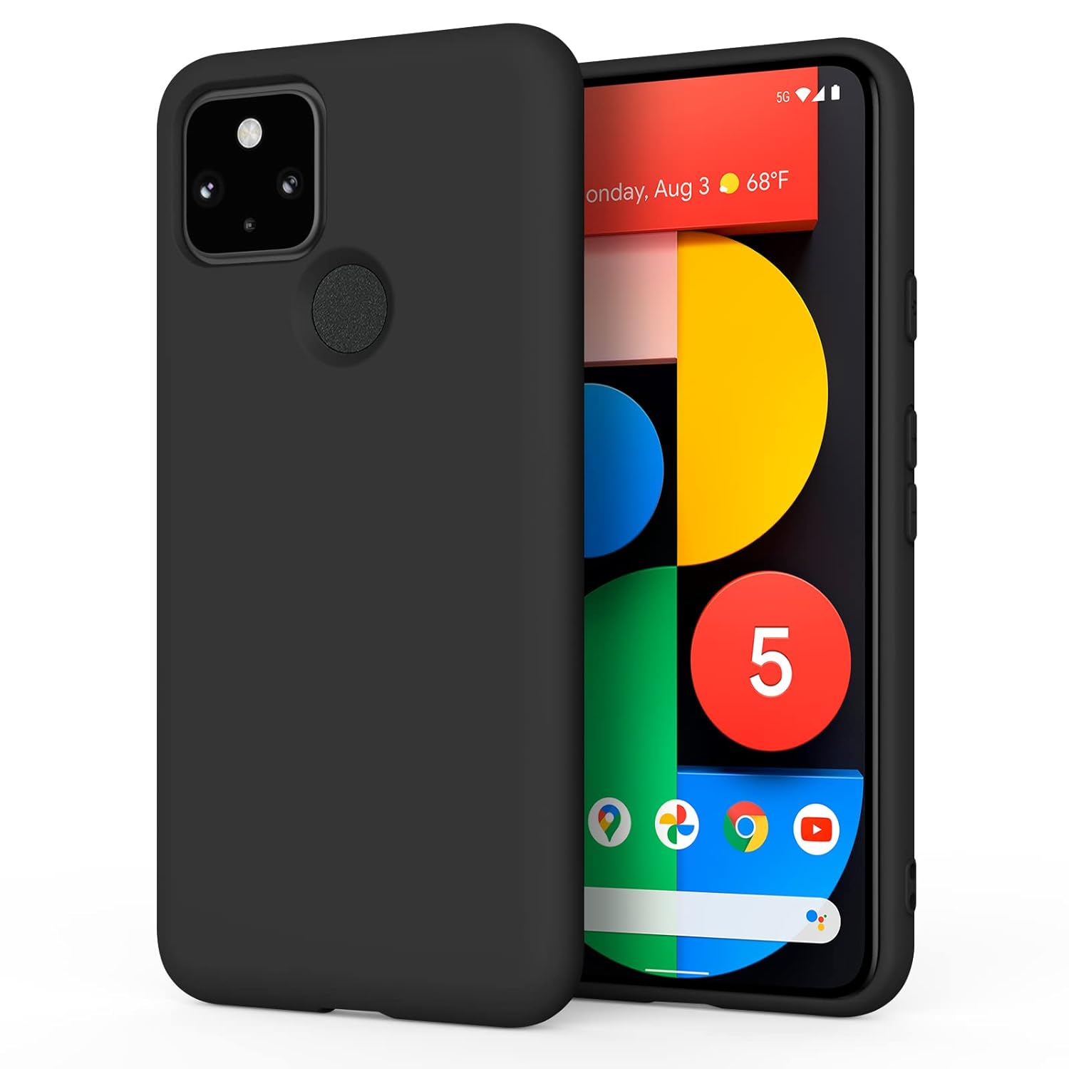 Back Cover Case Only Compatible for Google Pixel 5, Silicone Case Cover Flexible Durable Anti-Slip Protection Shockproof, Full Body Protective Cover for Google Pixel 5