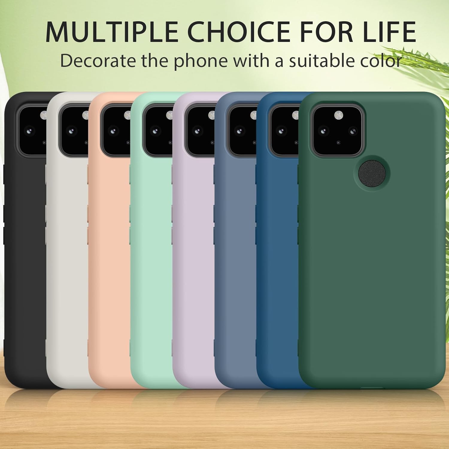 Back Cover Case Only Compatible for Google Pixel 5, Silicone Case Cover Flexible Durable Anti-Slip Protection Shockproof, Full Body Protective Cover for Google Pixel 5