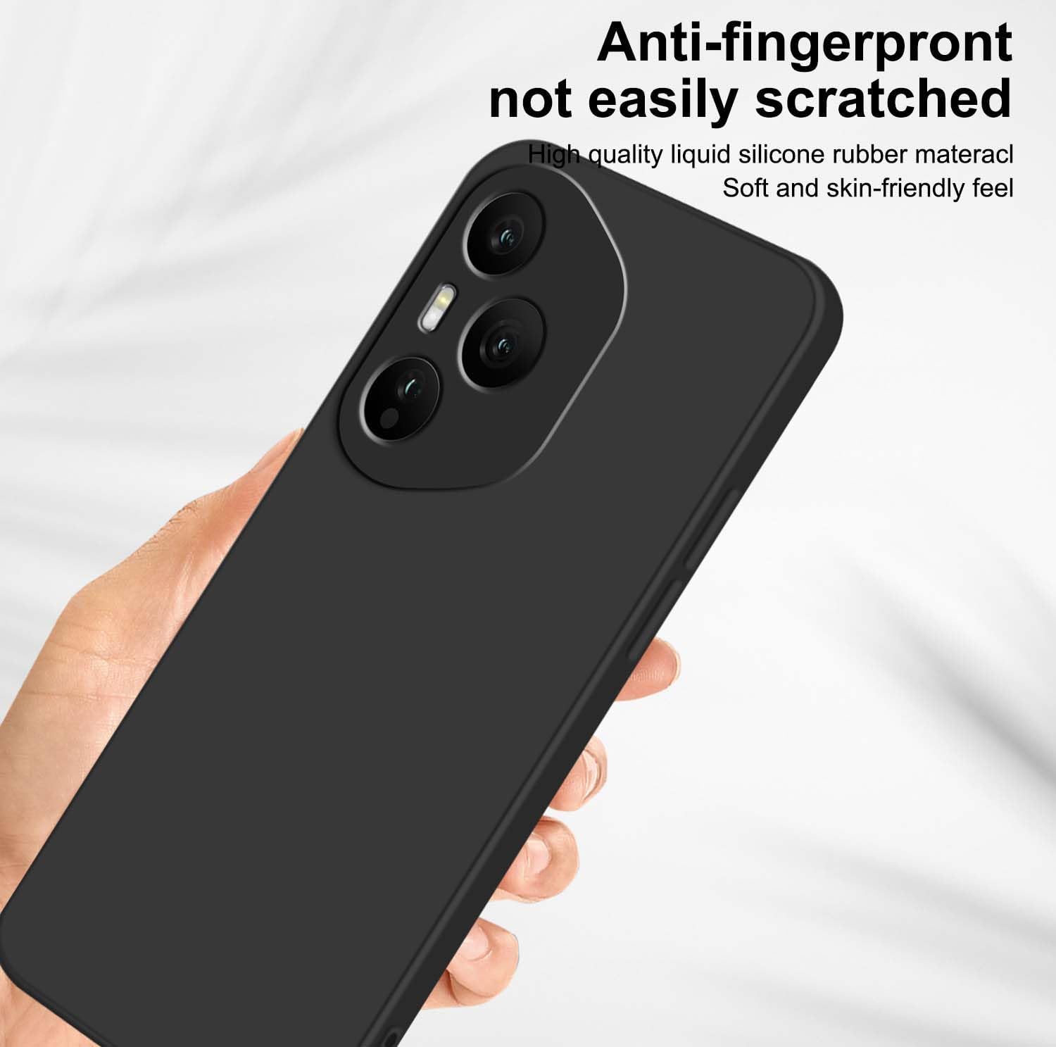 Silicone Case for Honor 400 5G, Slim TPU Silicone Case Cover Soft Gel Scratch and Resistant Mobile Phone Cover – Black