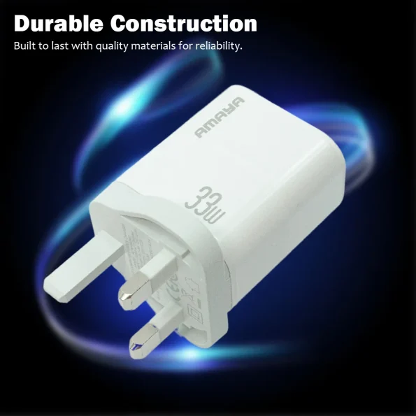 Amaya HU301 33W PD3.0 QC3.0 Type C fast charger with Type C to Type C cable
