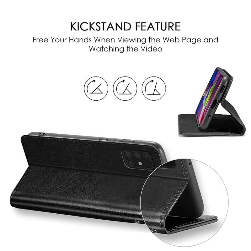 Rich boss Case Compatible with ITEL S26 Ultra, Colorful Flip Cover with Card Holders Magnetic Closure Full Protection Shell(Black)
