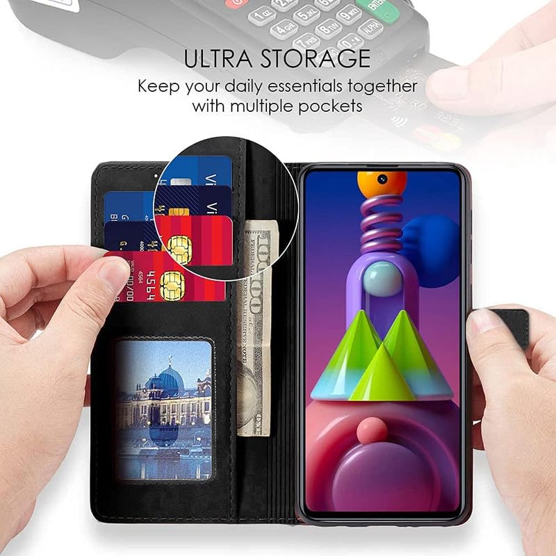 Rich boss Case Compatible with ITEL S26 Ultra, Colorful Flip Cover with Card Holders Magnetic Closure Full Protection Shell(Black)