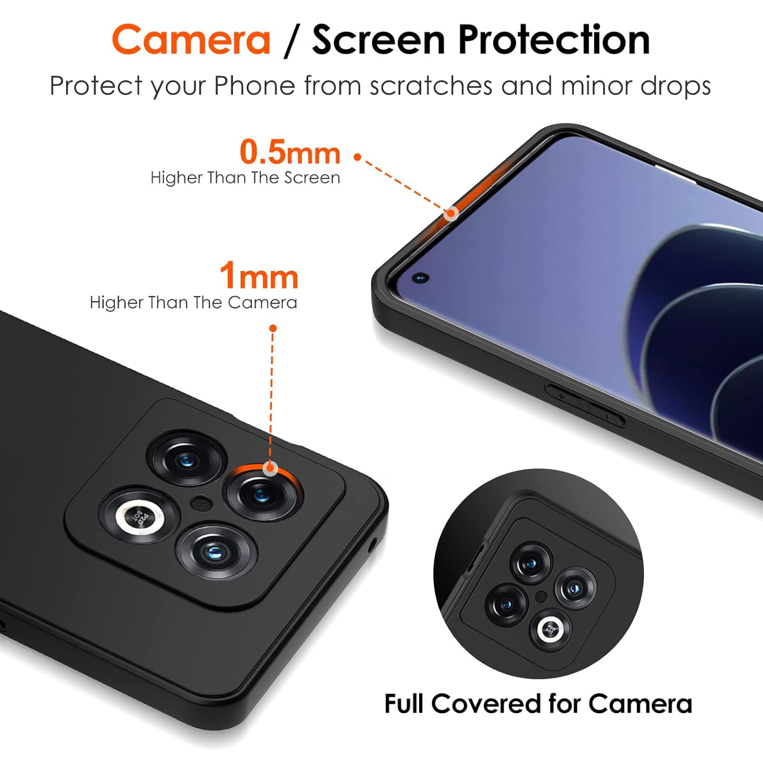 Back Cover Case Compatible for OnePlus 10 Pro 5G | Raised Edges Protect Camera & Screen | Slim Fit Back Case for OnePlus 10 Pro 5G -